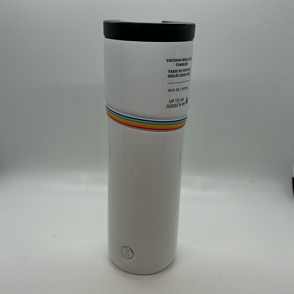 Starbucks 2020 Pride Rainbow White Stainless Steel Vacuum Insulated Tumbler 16oz